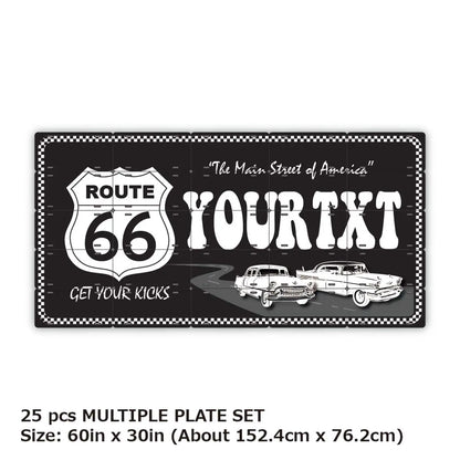 【マルチプレート】ルート66ブラック/オリジナルアメリカナンバープレート PL8HERO