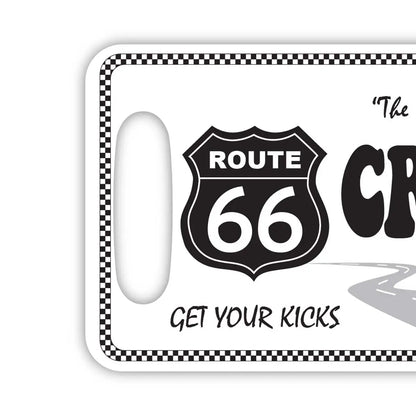 【ラゲッジタグ】ルート66・ホワイト/オリジナルアメリカナンバープレート型・おしゃれ ・紛失防止タグ PL8HERO