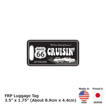 【ラゲッジタグ】ルート66・ブラック/オリジナルアメリカナンバープレート型・おしゃれ ・紛失防止タグ