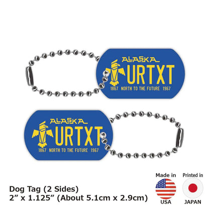 【ドッグタグ】アラスカ67/オリジナルアメリカナンバープレート型 キーホルダー PL8HERO