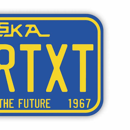 【ステッカー】アラスカ67/オリジナルアメリカナンバープレート型・耐水・耐候・屋外OK PL8HERO