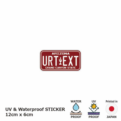 【ステッカー】アリゾナ80/オリジナルアメリカナンバープレート型・耐水・耐候・屋外OK PL8HERO
