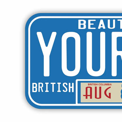 【ステッカー】ブリティッシュコロンビア80/オリジナルカナダナンバープレート型・耐水・耐候・屋外OK PL8HERO