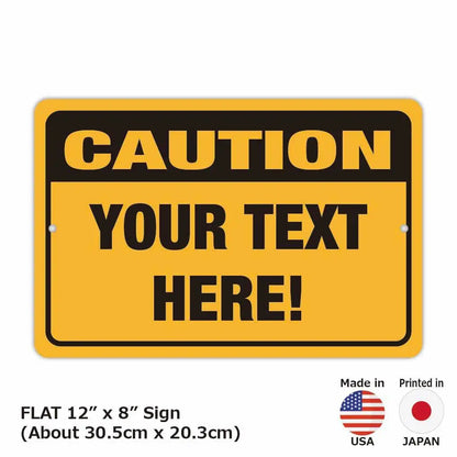 【長方形看板】注意！CAUTION看板/アメリカ製オリジナル看板(約20x30cm) PL8HERO