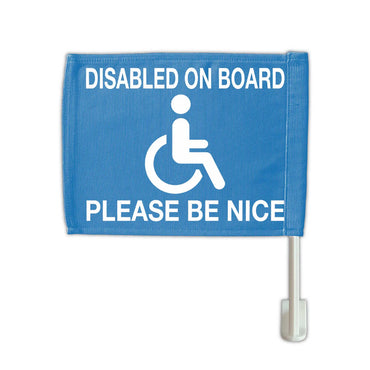 【カーフラッグ】DISABLED/障害者マーク/自動車用オリジナルフラッグ・旗