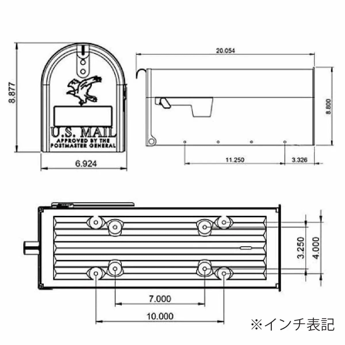 【アメリカ製】ジブラルタル・エリートポストマウントメールボックス - PL8HERO(プレートヒーロー)