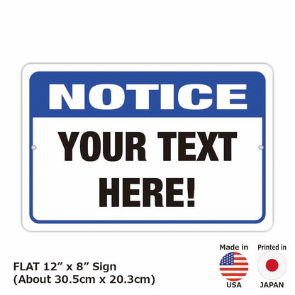 【長方形看板】お知らせ！NOTICE看板/アメリカ製オリジナル看板(約20x30cm) PL8HERO
