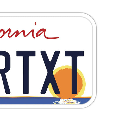 【ステッカー】カリフォルニア・ヤシの木/オリジナルアメリカナンバープレート型・耐水・耐候・屋外OK PL8HERO