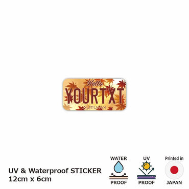 [Sticker] Autumn leaves / Brown / Original American license plate type / Water resistant / Weather resistant / Outdoor OK