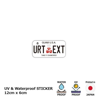 【ステッカー】グアム・ハイビスカス/オリジナルアメリカナンバープレート型・耐水・耐候・屋外OK PL8HERO