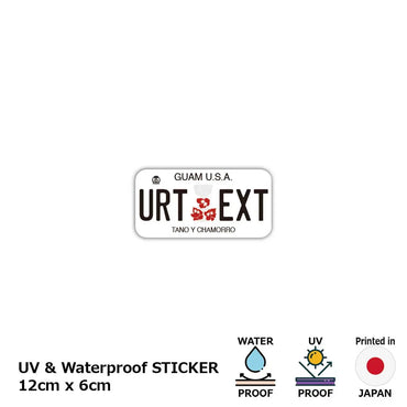 [Sticker] Guam / Hibiscus / Original American license plate type / Water resistant / Weather resistant / Outdoor OK