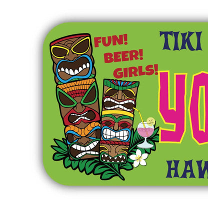 【ステッカー】ハワイ・ティキバー/オリジナルアメリカナンバープレート型・耐水・耐候・屋外OK PL8HERO