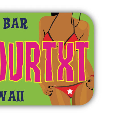 【ステッカー】ハワイ・ティキバー/オリジナルアメリカナンバープレート型・耐水・耐候・屋外OK PL8HERO