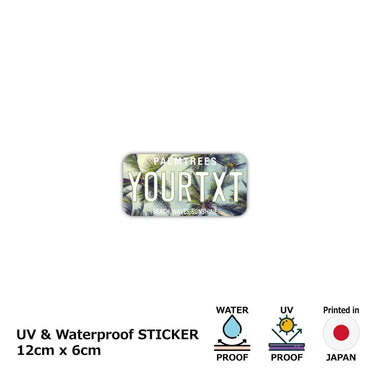 [Sticker] Palm tree / Sky / Original American license plate type / Water resistant / Weather resistant / Outdoor OK