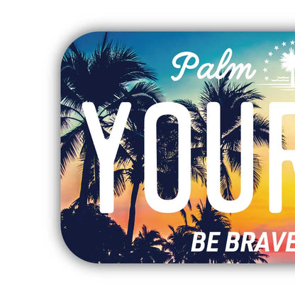 【ステッカー】サンセット/オリジナルアメリカナンバープレート型・耐水・耐候・屋外OK PL8HERO