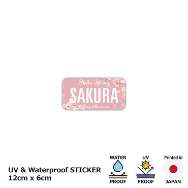 [Sticker] Sakura / Original American license plate type / water resistant / weather resistant / outdoor OK