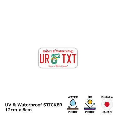 [Sticker] Prince Edward Island-Redhead Anne / Original Canada License Plate Type / Water Resistant / Weatherproof / Outdoor OK