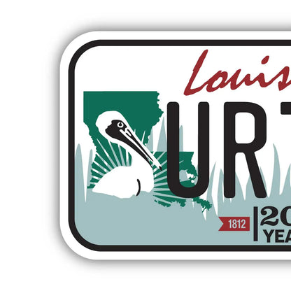 【ステッカー】ルイジアナ/オリジナルアメリカナンバープレート型・耐水・耐候・屋外OK PL8HERO