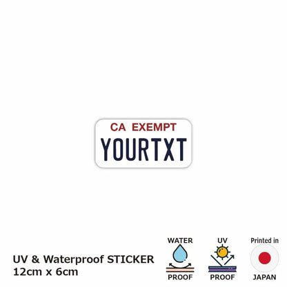 【ステッカー】カリフォルニア(公用車)/オリジナルアメリカナンバープレート型・耐水・耐候・屋外OK PL8HERO