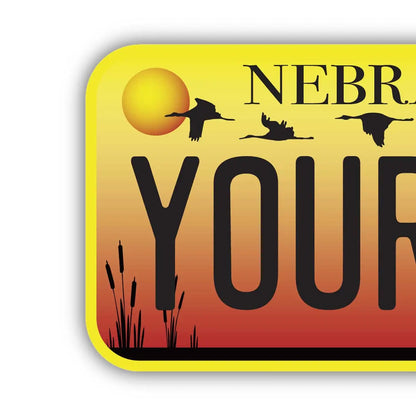 【ステッカー】ネブラスカ/オリジナルアメリカナンバープレート型・耐水・耐候・屋外OK PL8HERO