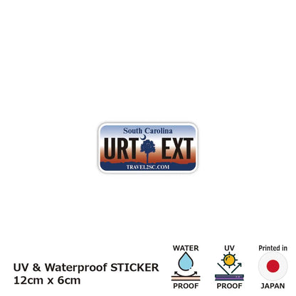 【ステッカー】サウスカロライナ/オリジナルアメリカナンバープレート型・耐水・耐候・屋外OK PL8HERO