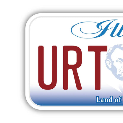 【ステッカー】イリノイ/オリジナルアメリカナンバープレート型・耐水・耐候・屋外OK PL8HERO