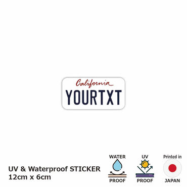 [Sticker] California / Original American license plate type / water resistant / weather resistant / outdoor OK