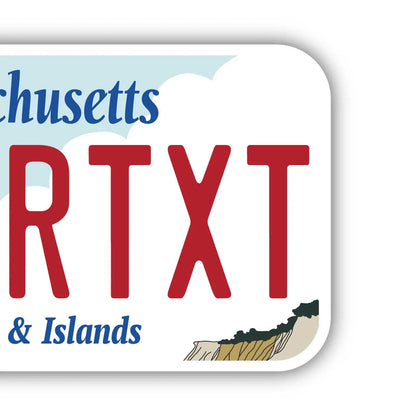 【ステッカー】マサチューセッツ・ケープコッド/オリジナルアメリカナンバープレート型・耐水・耐候・屋外OK PL8HERO