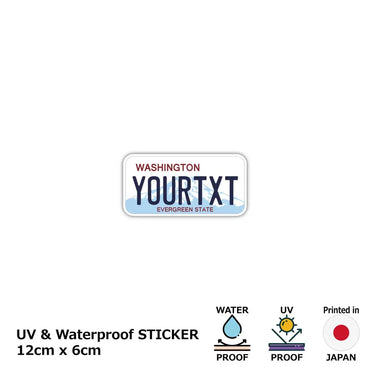 [Sticker] Washington / Original American license plate type / water resistant / weather resistant / outdoor OK