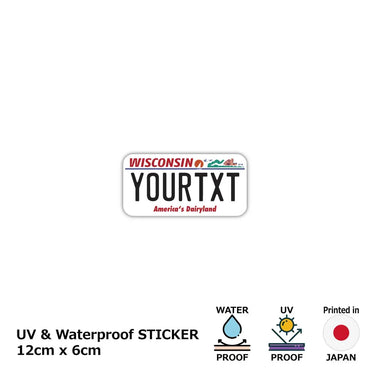 [Sticker] Wisconsin / Original American license plate type / water resistant / weather resistant / outdoor OK