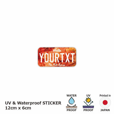 [Sticker] Autumn leaves / Red / Original American license plate type / Water resistant / Weather resistant / Outdoor OK