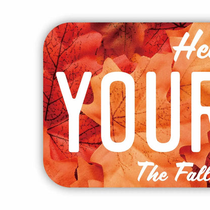 【ステッカー】紅葉・レッド/オリジナルアメリカナンバープレート型・耐水・耐候・屋外OK PL8HERO