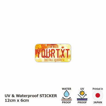 [Sticker] Autumn leaves / Orange / Original American license plate type / Water resistant / Weather resistant / Outdoor OK