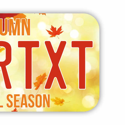 【ステッカー】紅葉・オレンジ/オリジナルアメリカナンバープレート型・耐水・耐候・屋外OK PL8HERO