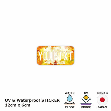 [Sticker] Autumn leaves / Yellow / Original American license plate type / Water resistant / Weather resistant / Outdoor OK