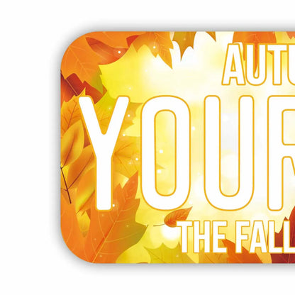 【ステッカー】紅葉・イエロー/オリジナルアメリカナンバープレート型・耐水・耐候・屋外OK PL8HERO