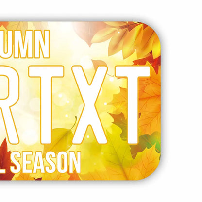 【ステッカー】紅葉・イエロー/オリジナルアメリカナンバープレート型・耐水・耐候・屋外OK PL8HERO