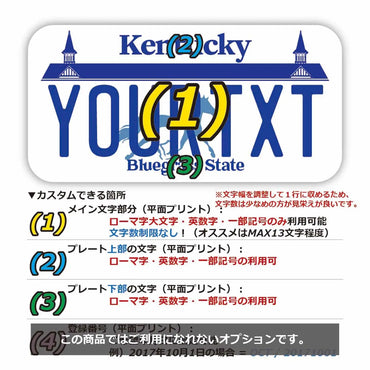 [Sticker] Kentucky / Original American license plate type / water resistant / weather resistant / outdoor OK