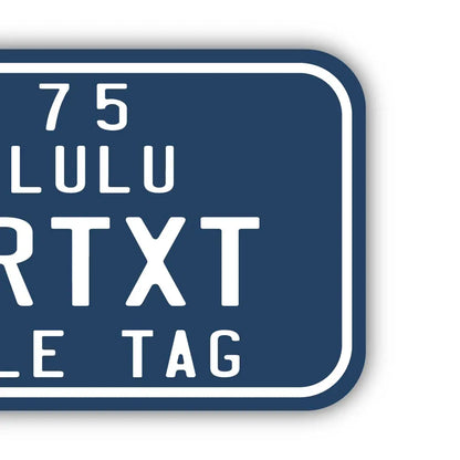 【ステッカー】ハワイ自転車タグ・ブルー/オリジナルアメリカナンバープレート型・耐水・耐候・屋外OK PL8HERO