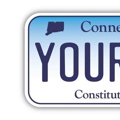 【ステッカー】コネチカット/オリジナルアメリカナンバープレート型・耐水・耐候・屋外OK PL8HERO