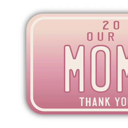 【ステッカー】母の日・グラデーション/オリジナルアメリカナンバープレート型・耐水・耐候・屋外OK PL8HERO