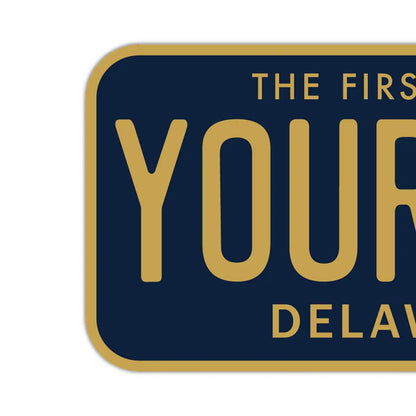 【ステッカー】デラウェア/オリジナルアメリカナンバープレート型・耐水・耐候・屋外OK PL8HERO