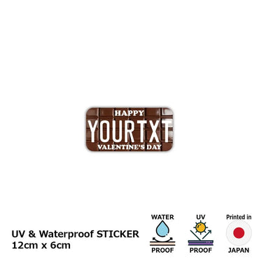 [Sticker] Chocolate bar (Valentine) / Original American license plate type / water resistant / weather resistant / outdoor OK