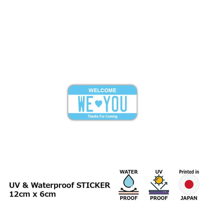 【ステッカー】カラー・ブルー/オリジナルアメリカナンバープレート型・耐水・耐候・屋外OK PL8HERO