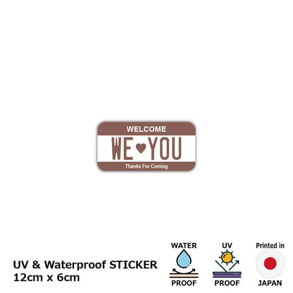 【ステッカー】カラー・ブラウン/オリジナルアメリカナンバープレート型・耐水・耐候・屋外OK PL8HERO