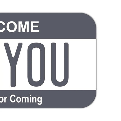 【ステッカー】カラー・グレー/オリジナルアメリカナンバープレート型・耐水・耐候・屋外OK PL8HERO