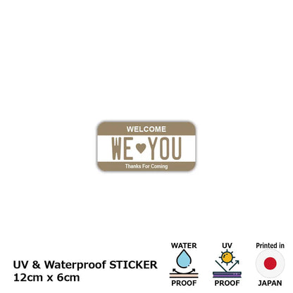 【ステッカー】カラー・ベージュ/オリジナルアメリカナンバープレート型・耐水・耐候・屋外OK PL8HERO