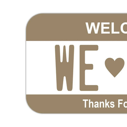 【ステッカー】カラー・ベージュ/オリジナルアメリカナンバープレート型・耐水・耐候・屋外OK PL8HERO