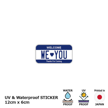 【ステッカー】カラー・ネイビー/オリジナルアメリカナンバープレート型・耐水・耐候・屋外OK PL8HERO