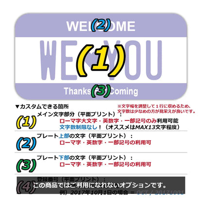 【ステッカー】カラー・パープル/オリジナルアメリカナンバープレート型・耐水・耐候・屋外OK PL8HERO